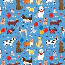 Party Dogs Gift Wrap - 30 X 833' - Gift Wrapping Paper by Paper Mart