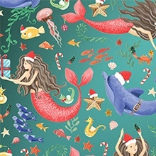 Merry Mermaids Gift Wrap - 30 X 833' - Gift Wrapping Paper by Paper Mart