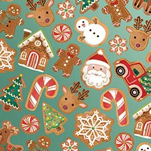 Christmas Cookies Gift Wrap - 24 X 417' - Gift Wrapping Paper by Paper Mart