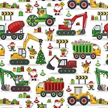 Holiday Construction Gift Wrap - 24 X 833' - Gift Wrapping Paper by Paper Mart