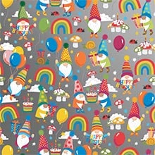 Birthday Gnomes Gift Wrap - 30 X 417' - Gift Wrapping Paper by Paper Mart