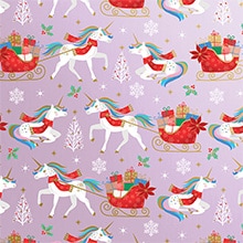 Holiday Unicorn Gift Wrap - 30 X 833' - Gift Wrapping Paper by Paper Mart