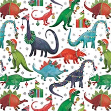 Decked Out Dinosaur Gift Wrap - 24 X 208' - Gift Wrapping Paper by Paper Mart