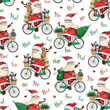 Santa Bicycle Gift Wrap - 24 X 417' - Gift Wrapping Paper by Paper Mart