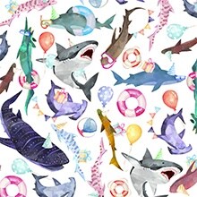 Shark Party Gift Wrap - 30 X 417' - Gift Wrapping Paper by Paper Mart