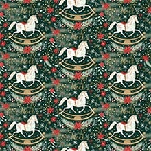 Rocking Horse Noel Gift Wrap - 24 X 417' - Gift Wrapping Paper by Paper Mart