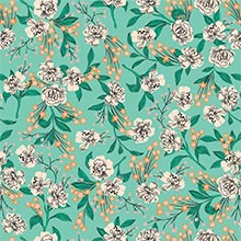 Retro Floral Aqua Gift Wrap - 24 X 833' - Gift Wrapping Paper by Paper Mart