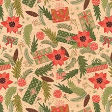 Christmas Poinsettia Pattern Wrapping Paper