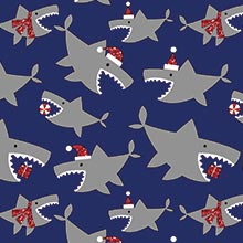 #h9396 Santa Jaws - Gift Wrap - 30 X 833' - - Gift Wrapping Paper by Paper Mart