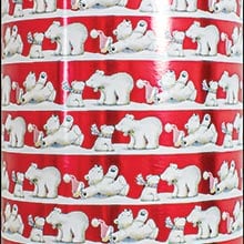 #k9400 Frolicking Polar Bears - Gift Wrap - 30 X 417' - - Gift Wrapping Paper by Paper Mart