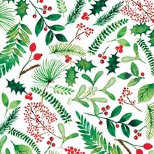 #h9414 Watercolor Holly - Gift Wrap - 26 X 833' - - Gift Wrapping Paper by Paper Mart