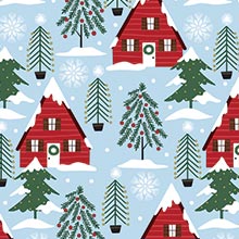 #h9418 Cozy Cabins Smokey Blue - Gift Wra - 30 X 417' - - Gift Wrapping Paper by Paper Mart