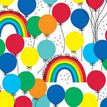 #h9309 Rainbow Party - Gift Wrap - 24 X 417' - - Gift Wrapping Paper by Paper Mart