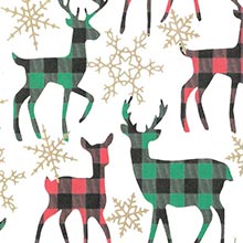 #h9328 Plaid Deer - Gift Wrap - 24 X 417' - - Gift Wrapping Paper by Paper Mart