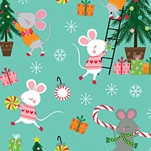 #h9349 The Mice Will Play - Gift Wrap - 24 X 833' - - Gift Wrapping Paper by Paper Mart