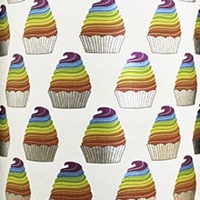 #k9222 Rainbow Cupcakes - Gift Wrap - 26 X 417' - - Gift Wrapping Paper by Paper Mart