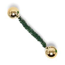 Tinsel Ties with Bulb Ornaments - 12 Pack