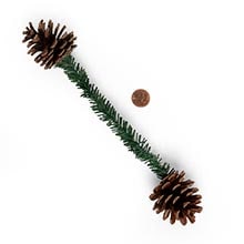 6" Tinsel Tie with Pinecone Ornaments - 12 Pack