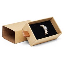 Two-Toned & Kraft Slide Open Jewelry Boxes with Satin Pull