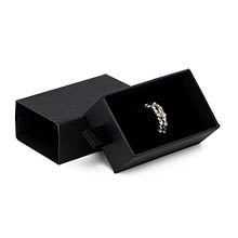 Black Slide Open Jewelry Boxes with Satin Pull