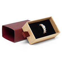 Two-Toned & Kraft Slide Open Jewelry Boxes with Satin Pull