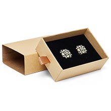 Two-Toned & Kraft Slide Open Jewelry Boxes with Satin Pull