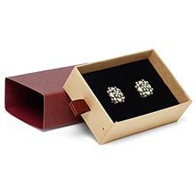 Two-Toned & Kraft Slide Open Jewelry Boxes with Satin Pull