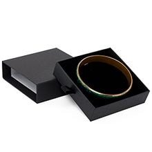 Black Slide Open Jewelry Boxes with Satin Pull