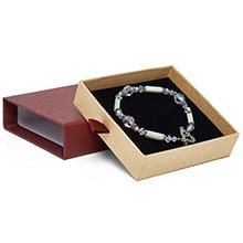 Two-Toned & Kraft Slide Open Jewelry Boxes with Satin Pull