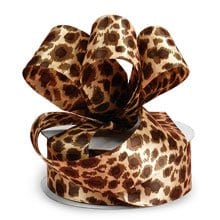 Leopard Pattern Satin Ribbon