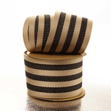 Wide Striped Faux Burlap Ribbon