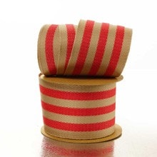 Wide Striped Faux Burlap Ribbon