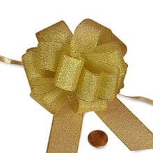 4-1/2" Metallic Lurex Pom Pom Pull Bows