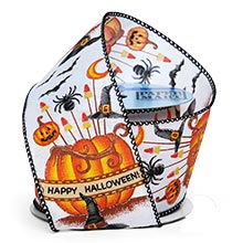 "Happy Halloween" Wired Ribbon