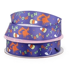 Narrow Halloween Patterns Satin Ribbon