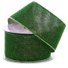 Green Sparkle Lamé Double Sided Ribbon