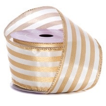 Kensington Striped Satin Wired Ribbon