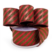 Striped Christmas Wired Ribbons