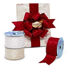 Red/Gold Satin Gold Ribbon