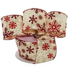 Snowflakes Christmas Wired Ribbons