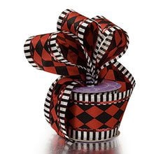 Harlequin Striped Wired Ribbon