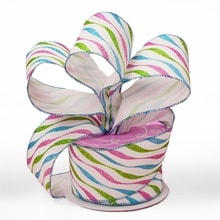 Multi Wave Party Flocked Ribbon