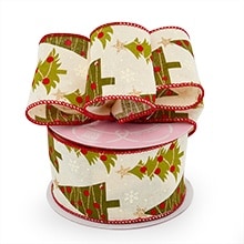 Christmas Trees On Wired Ribbon