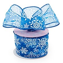 Snowflakes Christmas Wired Ribbons