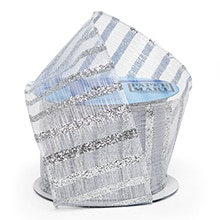 Sparkling Stripes On Sheer Wired Ribbon