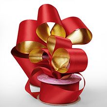 Red/Gold Satin Gold Ribbon