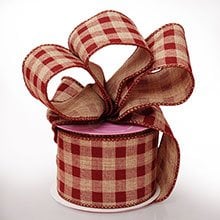 Gingham Burlap Ribbon