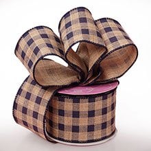 Gingham Burlap Ribbon