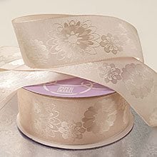 Light Pink Embossed Floral Satin Ribbons