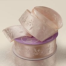 Light Pink Embossed Floral Satin Ribbons